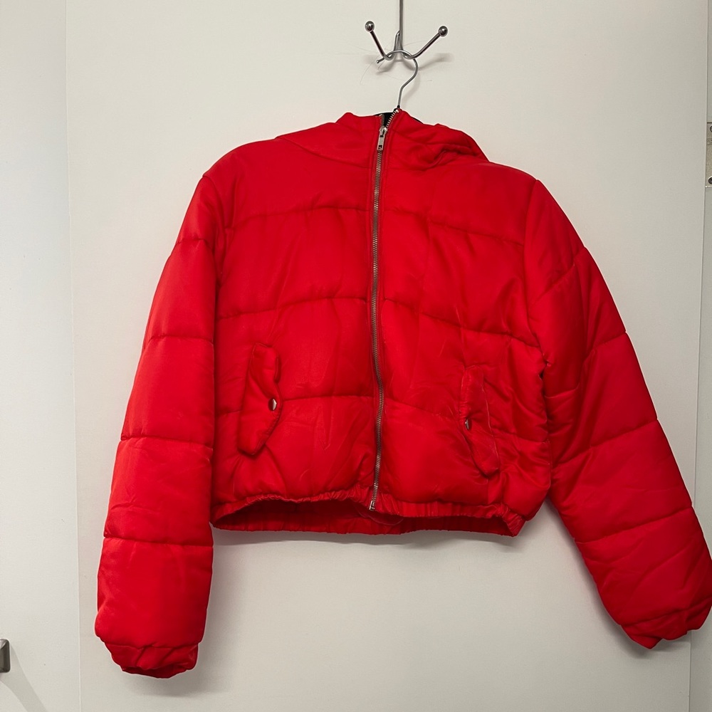 Red Bubble Puffer Coat